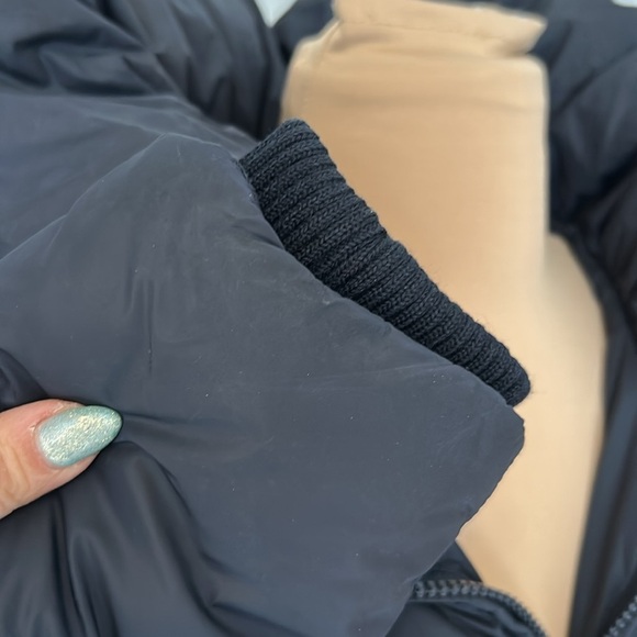 Add Navy Down Pillow Hood Belted Coat - Picture 10 of 16